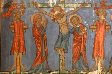 Église protestante Saint-Pierre-le-Jeune, La crucifixion, Jésus sur la croix, fresque, Strasbourg, France